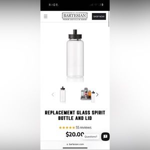 2 brand new Bartesian Replacement Glass Spirit Bottle and Lid - Whiskey - $25